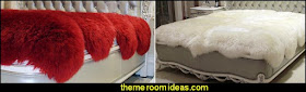 faux fur home decor - fuzzy furry decorations - Flokati - mink - plush - shaggy - faux flokati upholstery - super soft plush bedding - sheepskin - Mongolian lamb faux fur