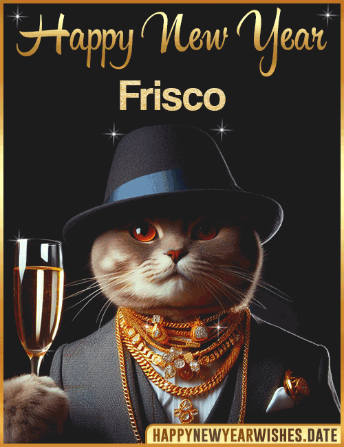 Happy New Year Cat Funny Gif Frisco