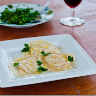 Crab Ravioli with butter and lemon