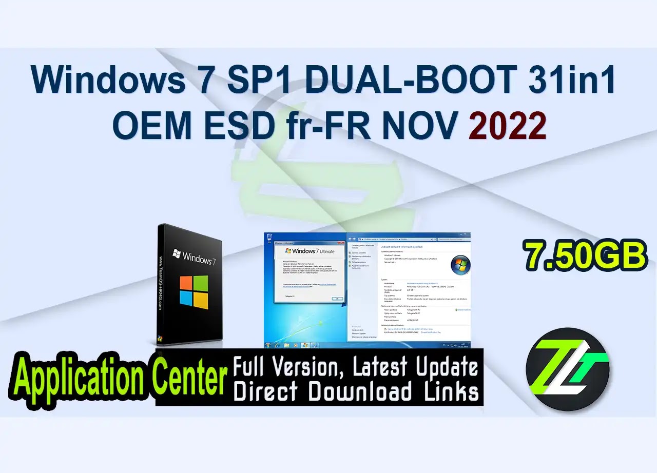 <strong>Windows 7 SP1 DUAL-BOOT 31in1 OEM ESD fr-FR NOV 2022</strong>