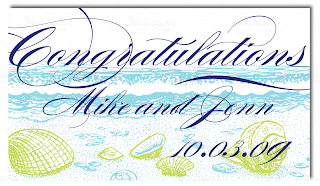 custom wedding congratulations sign beach seashell