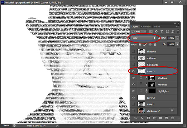 Click the shadows text layer then press Ctrl+Alt+Shift+E.