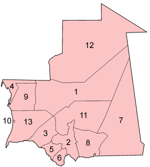 Pembagian wilayah administratif Mauritania