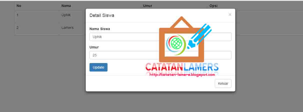 Membuat Form Edit PHP pada Modal Bootstrap  Catatan Lamers