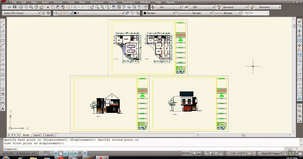 Gambar Denah dan Tampak Rumah Type 100 .dwg ~ All about of 