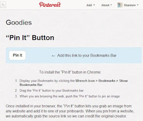 Install a Pinterest button to your bookmarks bar to pin images from the web
