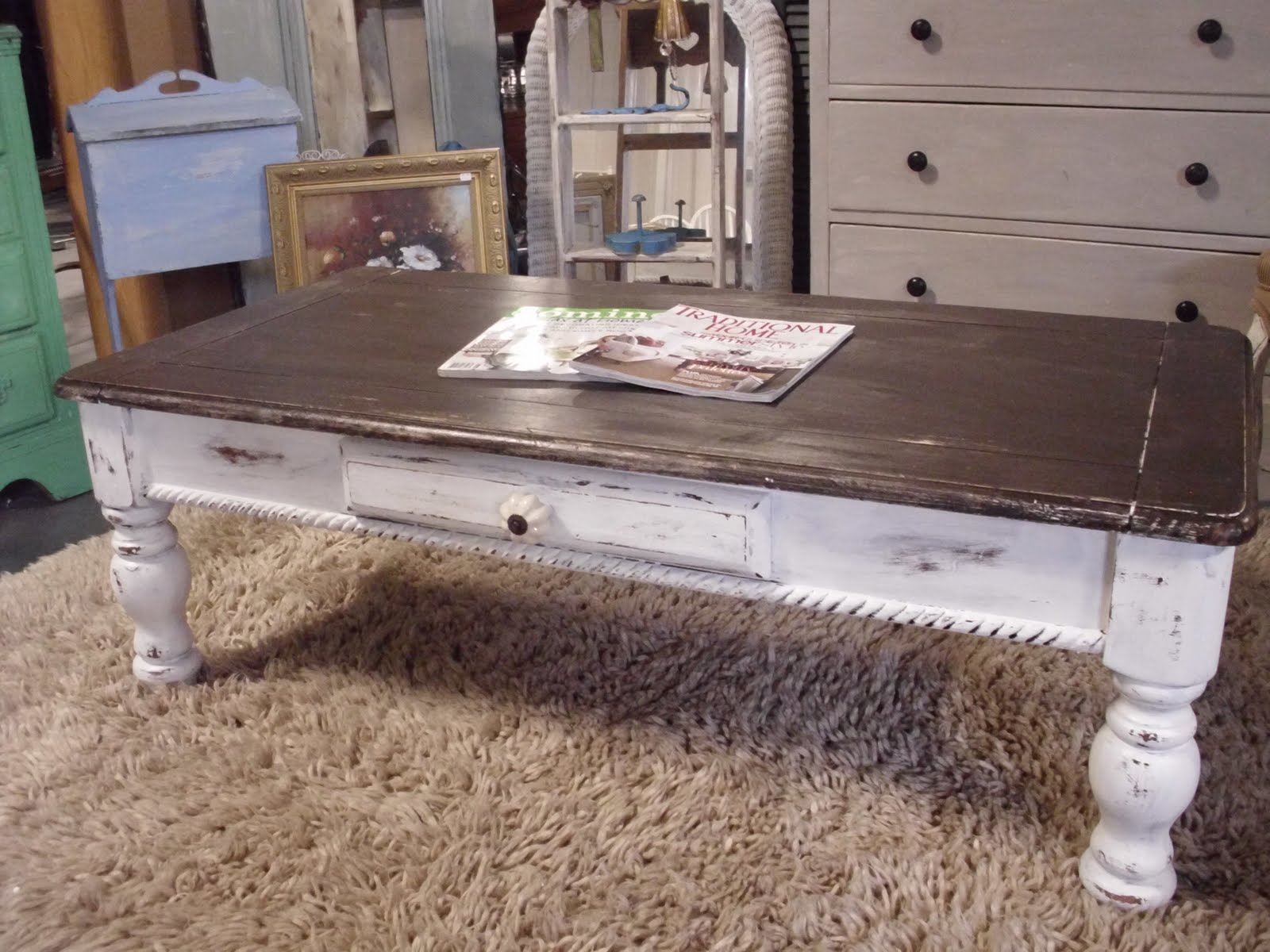 grace upon grace al: Distressed Coffee Table