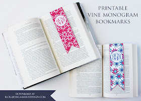 Free Printable Monogram Bookmarks 