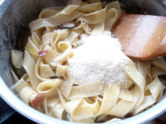 cream and Parmesan with pasta