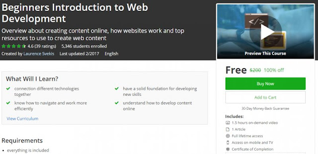 [100% Off] Beginners Introduction to Web Development|Worth 200$