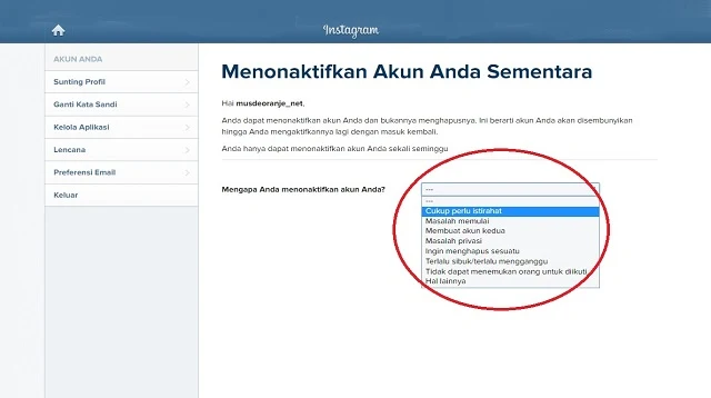 Cara Menonaktifkan IG Sementara