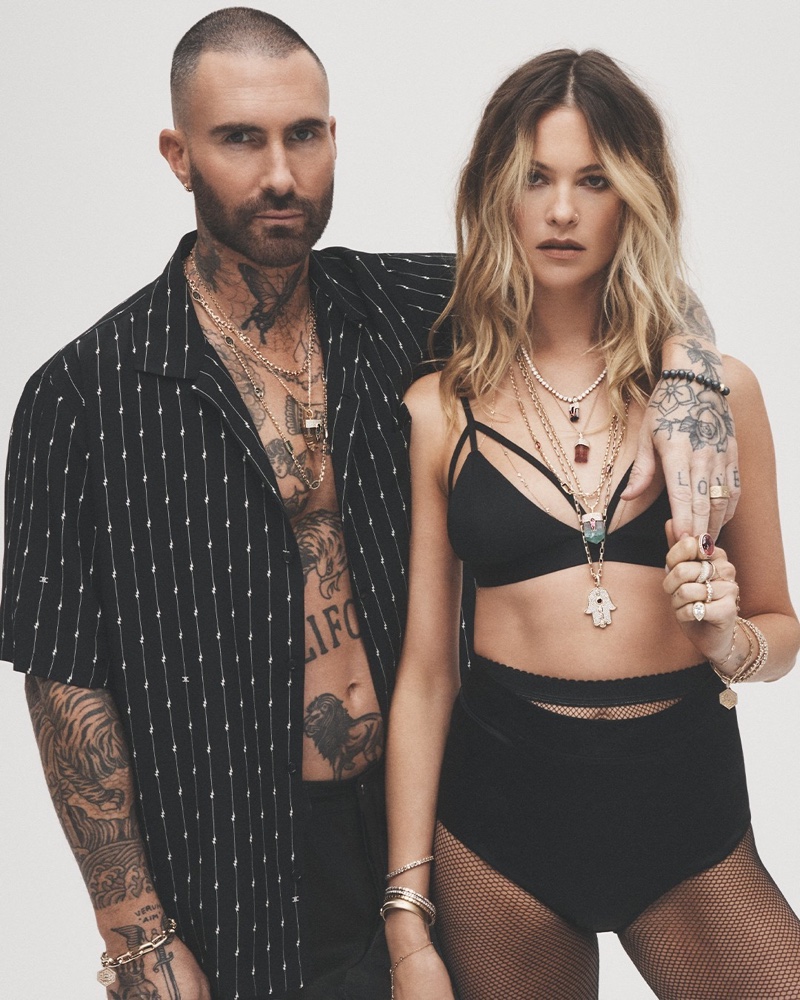 Behati Prinsloo and Adam Levine Pose For Jacquie Aiche Rebel Heart 2024 Ad Campaign