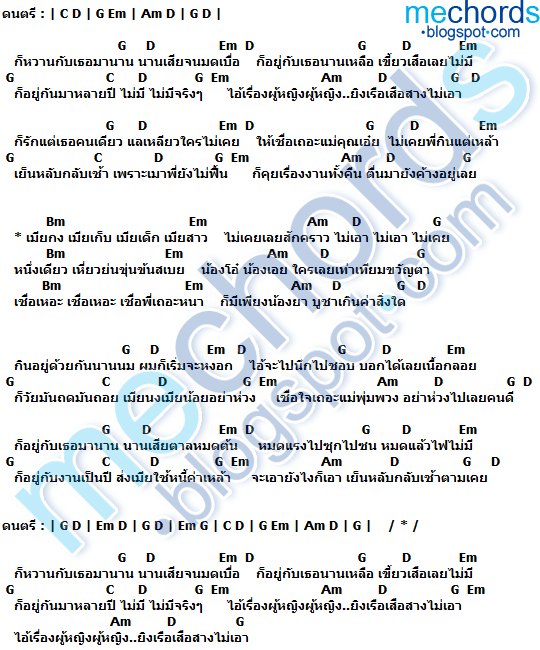 คอร์ดเพลง-มดเบื่อ-หนุ่มสกล