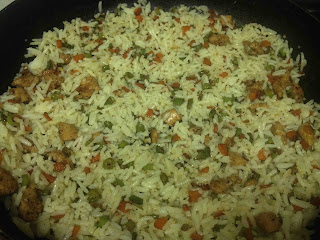 leftover rice recipe / chicken fried rice quick version