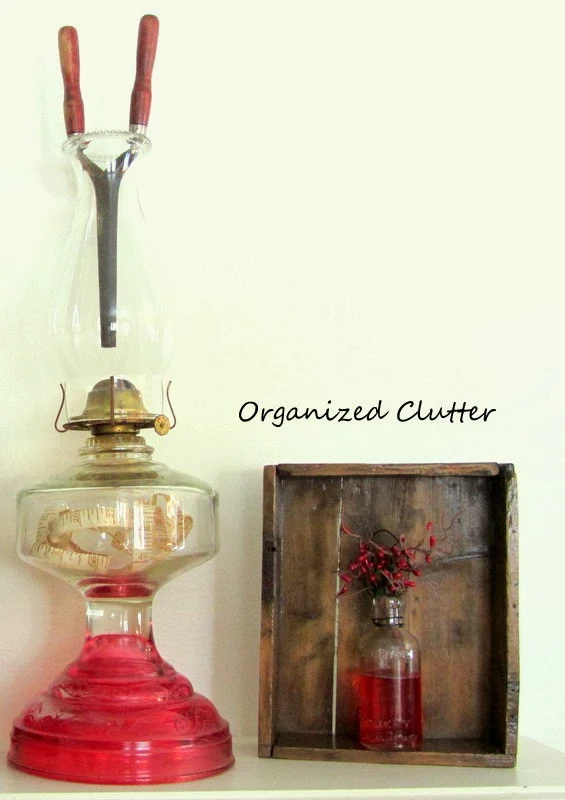 Rustic Vintage Valentine's Day Mantel www.organizedclutterqueen.blogspot.com