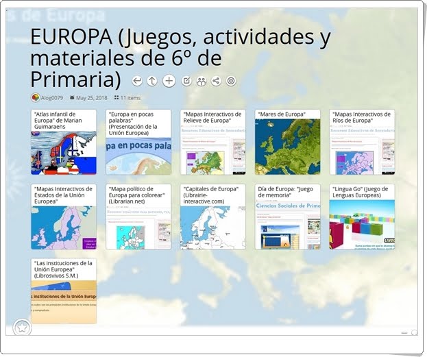 "11 Juegos, actividades y materiales para el estudio de EUROPA en 6º de Primaria"