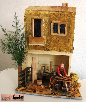 Antichi mestieri: casetta presepe falegname Natale 2015 1