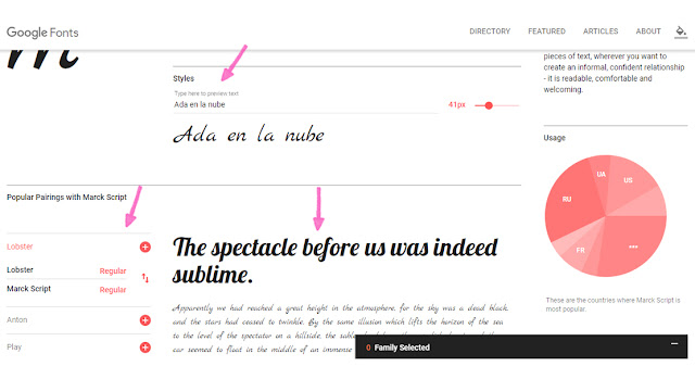 google fonts adaenlanube