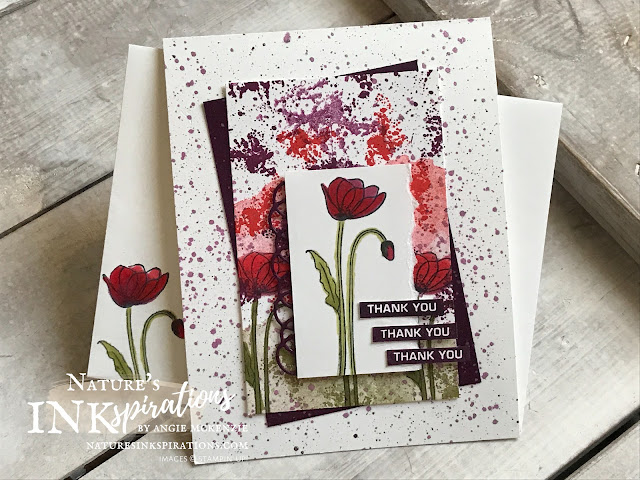By Angie McKenzie for Kylie's Demonstrator Training Monthly Team Blog Hop; Click READ or VISIT to go to my blog for details! Featuring the Painted Poppies bundle along with the Label Me Bold and A Big Thank You stamp sets by Stampin' Up!; #handmadecards #naturesinkspirations #stationerybyangie  #kyliesdemonstratortrainingmonthlyteambloghop #thankyoucards #custombackgrounds #customartistrypaper #paintedpoppiesbundle #paintedpoppiesstampset #paintedlabelsdies #abigthankyoustampset #labelmeboldstampset #stampinup #cardtechniques #stampingtechniques #makingotherssmileonecreationatatime