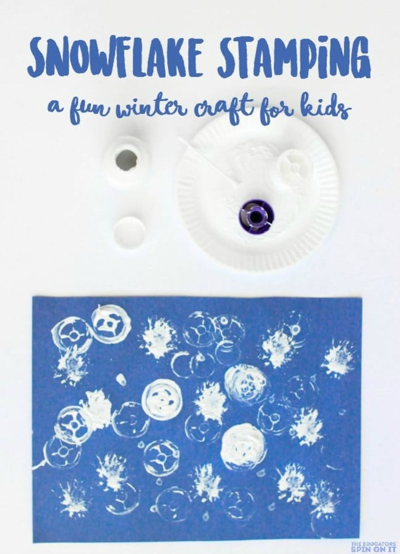 snowflake stampin craft for preschoolers