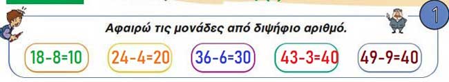 Κεφ. 39ο: Μονάδες και δεκάδες (ΙΙ) - Μαθηματικά Α' Δημοτικού - από το https://idaskalos.blogspot.com