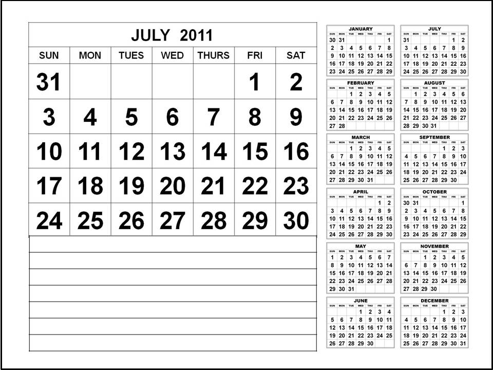 calendar 2011 printable. Calendar 2011 Printable With