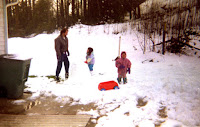 kids enjoying snow game on new year