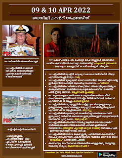 Daily Malayalam Current Affairs 09-10 Apr 2022 Daily Malayalam Current Affairs 09-10 Apr 2022
