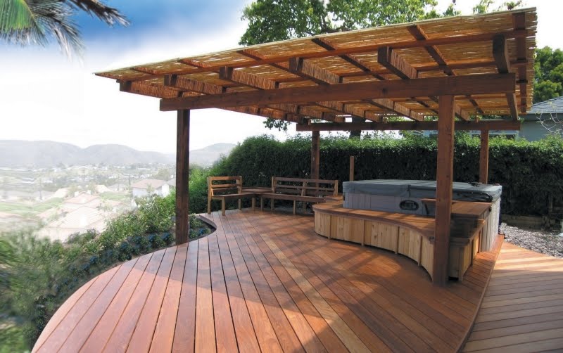 Back Yard Designs with Hot Tub Deck Ideas