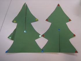 how to cut paper for standing christmas trees