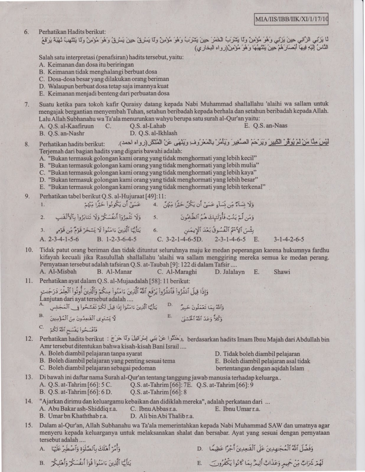 Soal Dan Jawaban Penilaian Akhir Semester 1 Kelas 5 Tema 5