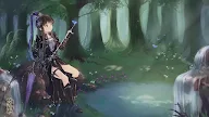 Anime Girl Sitting On Rock In Forest 