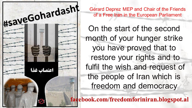 Gérard Deprez MEP and Chair of the Friends of a Free Iran in the European Parliament, send a letter to the hunger striking political prisoners in Iran, 