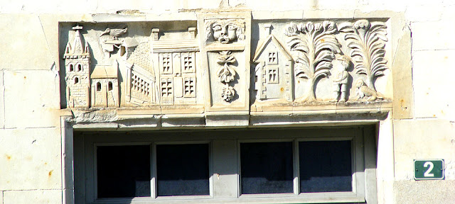 Folk art relief frieze over a window in a village house, Indre et Loire, France. Photo by Loire Valley Time Travel.