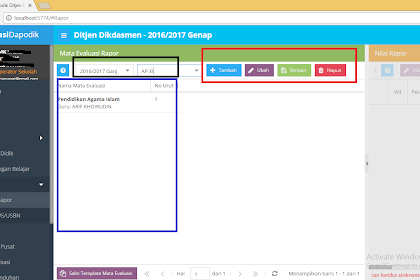  Cara Mengatur Mapel Rapor di Dapodik