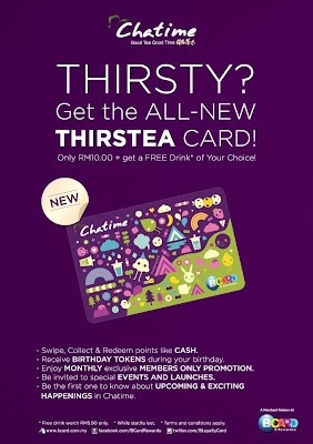 New Chatime Thirstea Card: FREE Drink Worth RM5.90