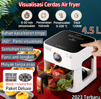 Promo Terbatas: Air Fryer Low Watt 360° 4.5L - Hemat Listrik, Tanpa Minyak, Kontrol Cerdas