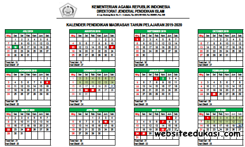 Kalender Pendidikan Madrasah 2022 2022 Dirjen Pendis