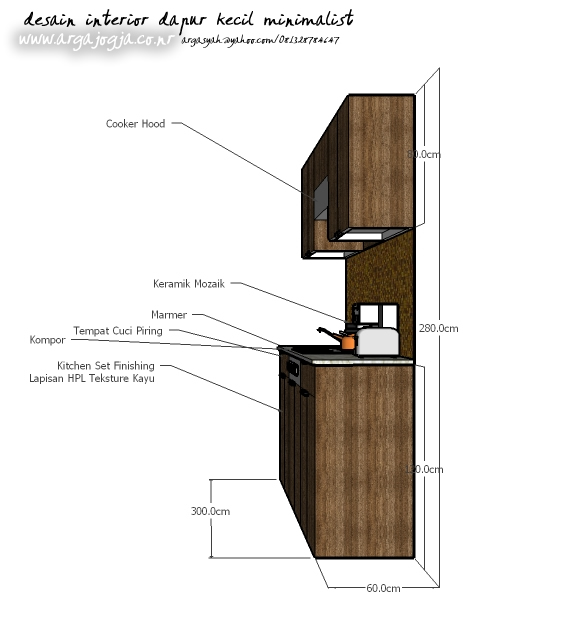 Desain Interior Dapur Kecil Minimalist Amid Design
