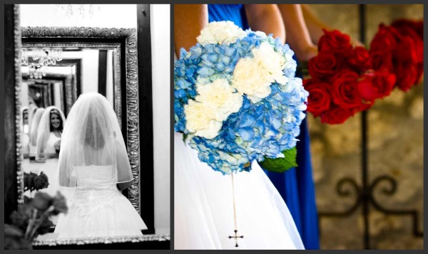 The Maid of Honor I created the attendants bouquets using red roses