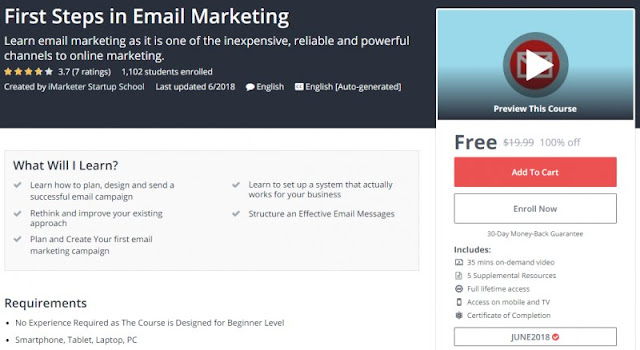 [100% Off] First Steps in Email Marketing| Worth 19,99$ 