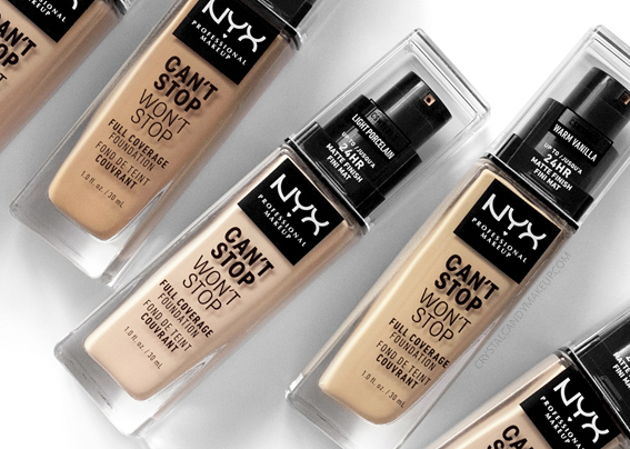 Nyx Can T Stop Won T Stop Full Coverage Foundation Crystalcandy Makeup Blog Review Swatches
