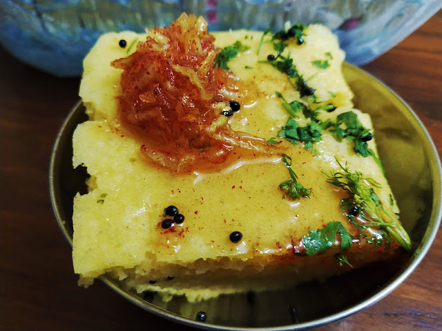 Homemade Dhokla with Mango Chunda