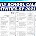 MONTHLY SCHOOL CALENDAR OF ACTIVITIES (SY 2021-2022)