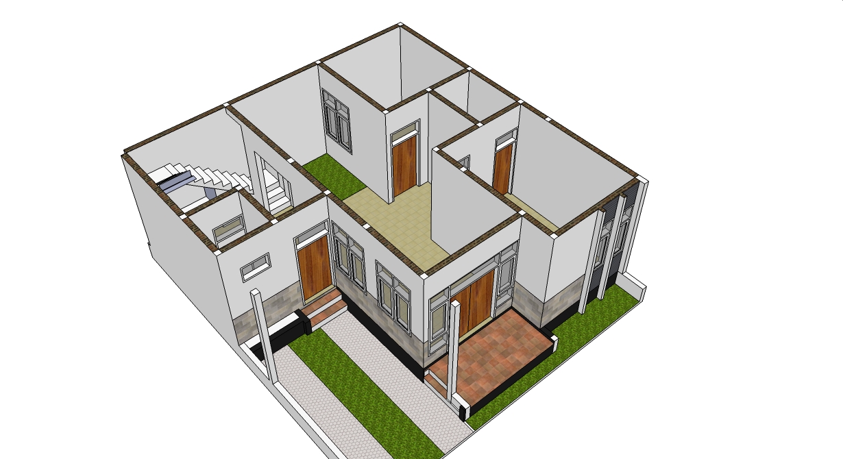 Denah Rumah Minimalis 2 Lantai Ukuran 8x10 Desain Rumah Minimalis