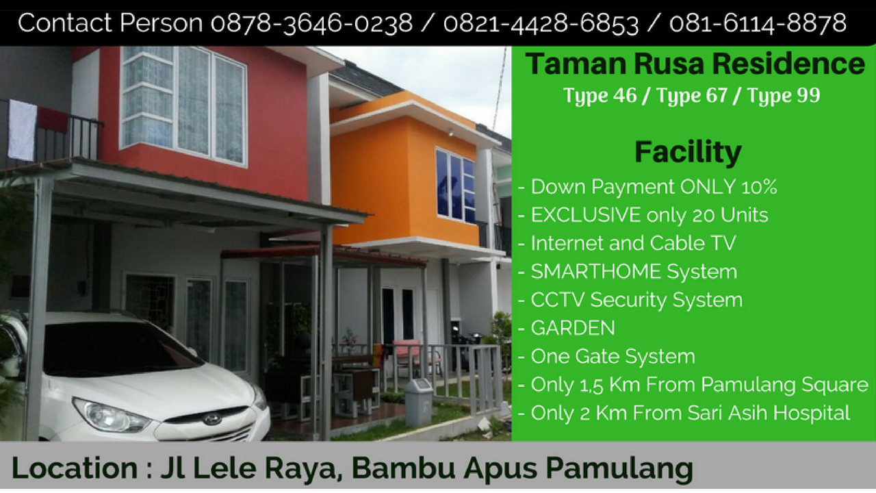 0821 4428 6853 Rumah 700 Juta Di Pamulang Taman Rusa Residence