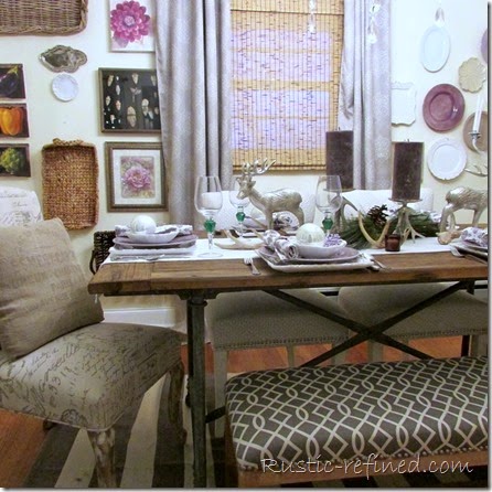 Christmas Tablescape Roaming Deer @ Rustic-refined.com