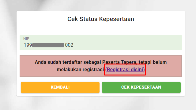 status kepesertaan sitara