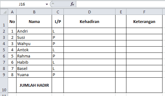 Tabel Absensi