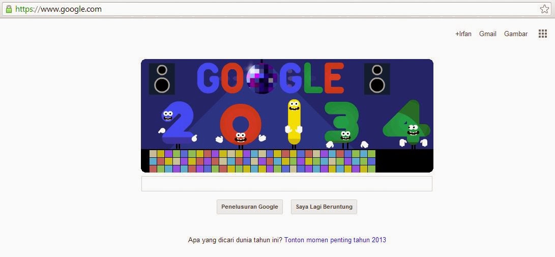 Tampilan Google Doodles Jelang Tahun Baru 2014  Pustaka 